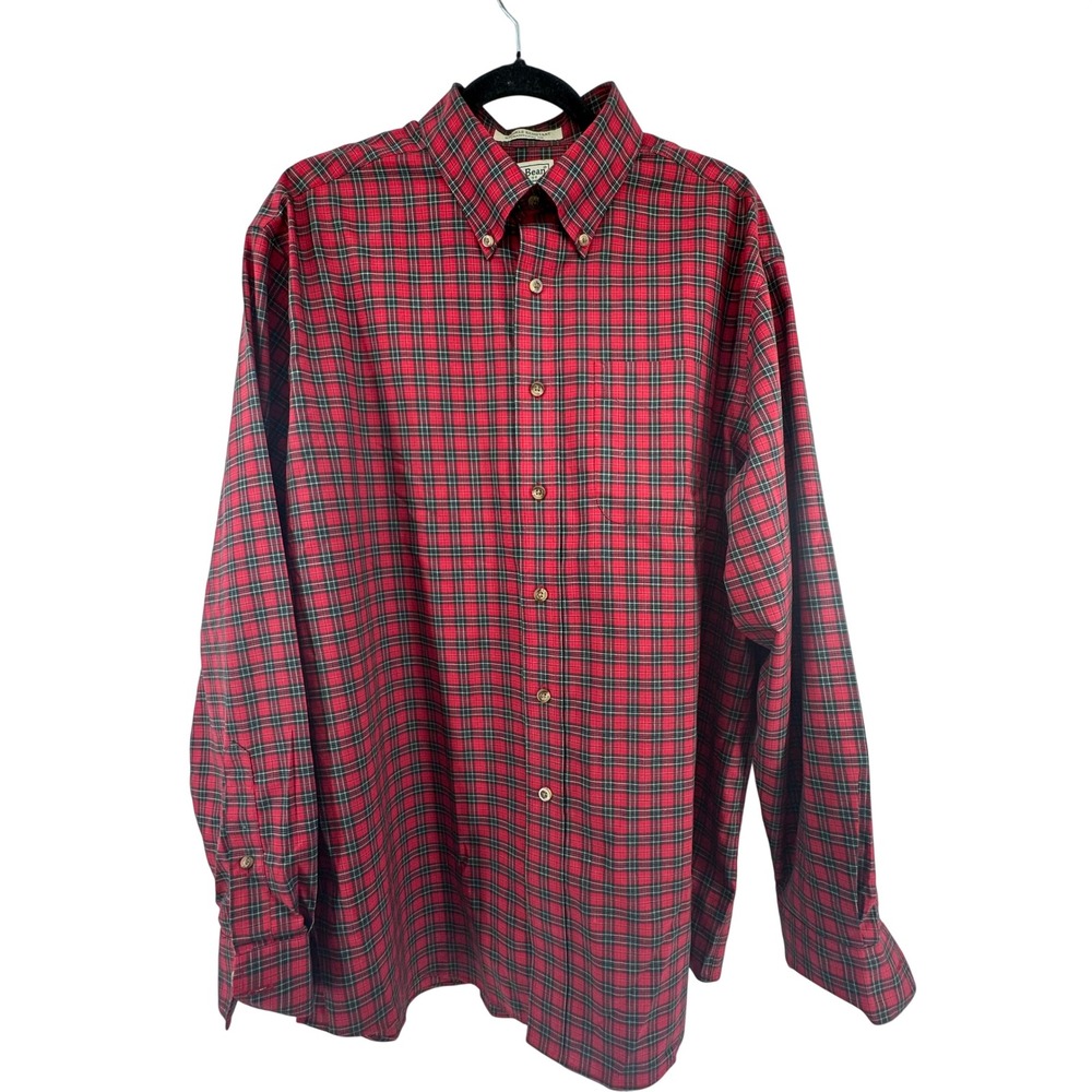 L.L.Bean Kennebunk Plaid Button Down Shirt Preppy Heritage Mens L Plaid